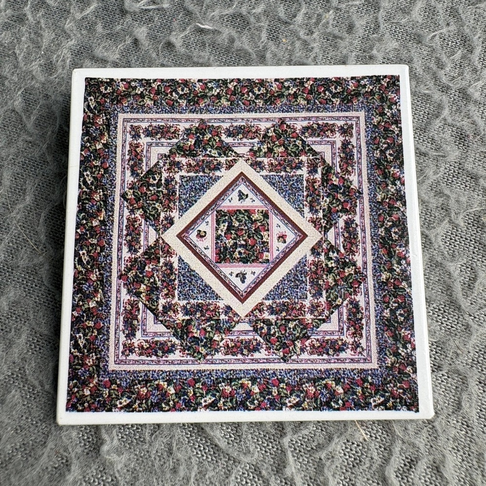 Vintage Cranston Collections Wild Berries Janet Page Quilt Design Square Pin 2in